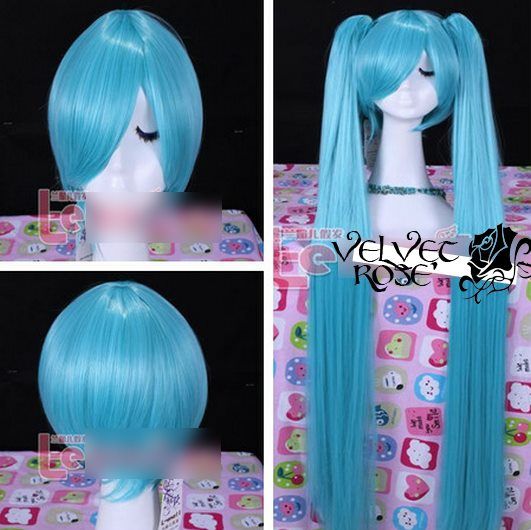 Peruca Sintética Azul Longa Ponytail Hatsune Miku (Cod.PA006)