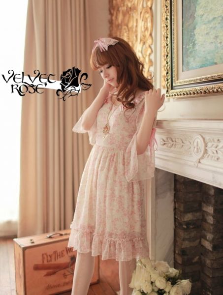 Vestido Gyaru Floral Rosa (Cod.RP006)