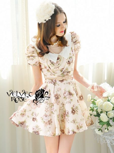 Vestido Gyaru Floral Vintage (Cod.RP003)